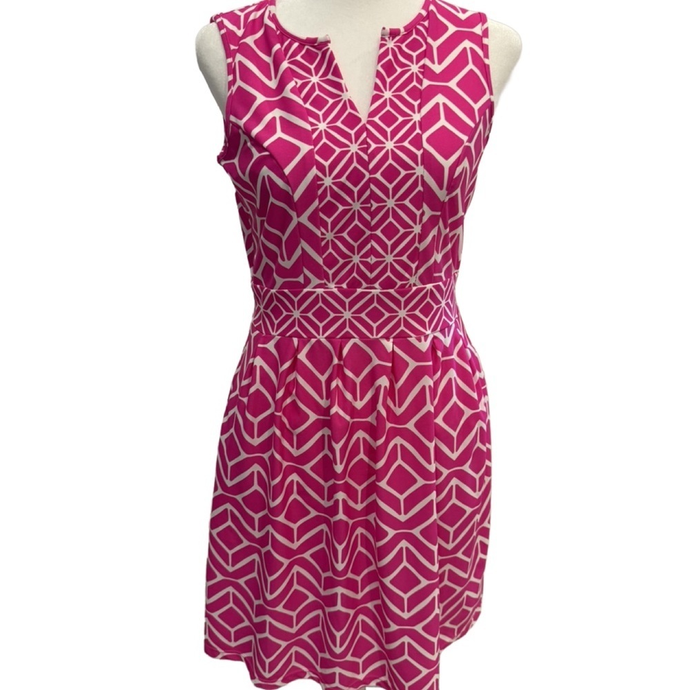 Jude Connally Fuchsia and White Patterned Mini Dress. XS